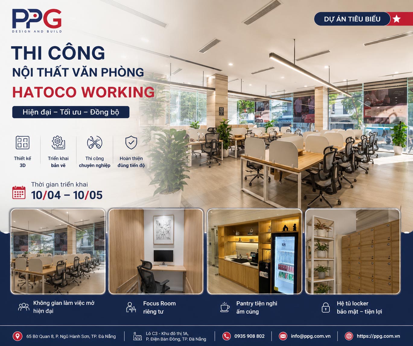Thi Công Nội Thất Văn Phòng Hatoco Working – Không Gian Làm Việc Hiện Đại, Tối Ưu Công Năng Tại Đà Nẵng